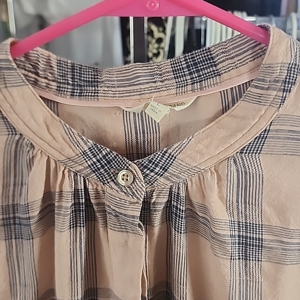 Lucky Brand Plaid Long Sleeve Top Size Large - Picture 3 of 4